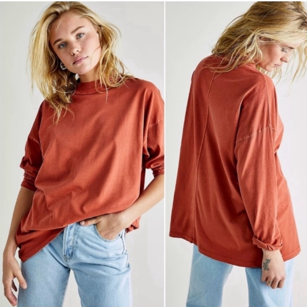 We the Free Women's Rust Long Sleeve Top size xl